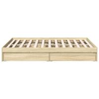Bedframe met lades bewerkt hout sonoma eikenkleurig 120x200 cm - thumbnail