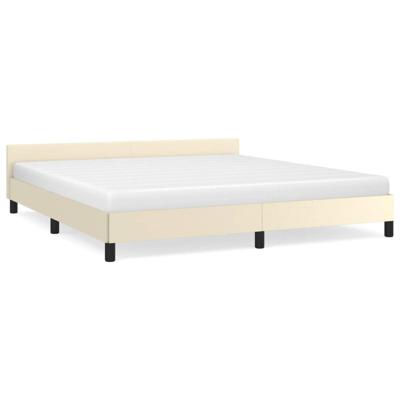 Bedframe met hoofdeinde zonder matras 160x200 cm crmekleurig Bedframe met hoofdeinde zonder matras 160x200 cm crmekleurig