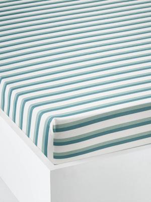 Hoeslaken kind QUEL CHANTIER! Oeko-Tex® ecru/groen Hoeslaken kind QUEL CHANTIER! Oeko-Tex® ecru/groen