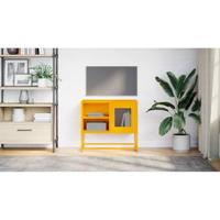 Tv-meubel 68x39x60,5 cm staal mosterdgeel - thumbnail