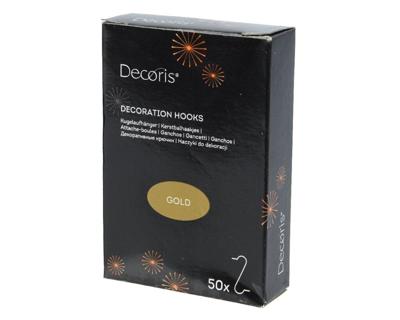 Kerstbalhaakjes ijzer goud 50 stuks