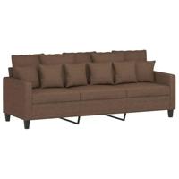 2-delige Loungeset met kussens stof bruin - thumbnail