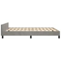Bedframe zonder matras 140x190 cm fluweel lichtgrijs - thumbnail