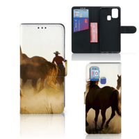 Samsung Galaxy M31 Telefoonhoesje met Pasjes Design Cowboy - thumbnail