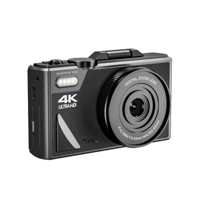 Easypix V64 Flip Digitale camera 13 Mpix Zwart Geïntegreerde accu, WiFi, 4K video, Full-HD video-opname
