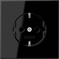 Jung LS990 stopcontact 1-voudig met randaarde zwart - thumbnail