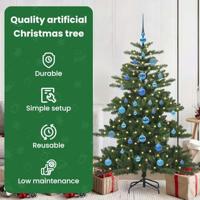 VidaXL Kunstmatige inklapbare kerstboom groen 150 cm pvc en staal - thumbnail