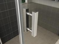 Wiesbaden Uni douchecabine draaideur met zijwand 100x100 cm chroom met helder glas 8mm NANO - thumbnail