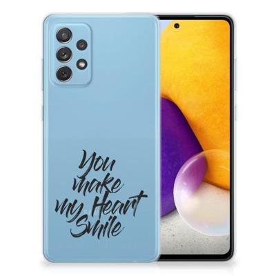 Samsung Galaxy A72 | Siliconen hoesje | met naam Heart Smile Samsung Galaxy A72 | Siliconen hoesje | met naam Heart Smile