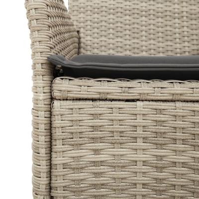 3-delige Tuinset met kussens poly rattan en glas grijs - thumbnail
