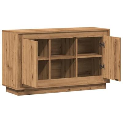 Dressoir 102x35x60 cm bewerkt hout artisanaal eikenkleurig Dressoir 102x35x60 cm bewerkt hout artisanaal eikenkleurig