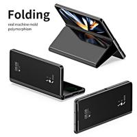 Lunso - Samsung Galaxy Z Fold5 - Window view cover hoes - Zwart - thumbnail