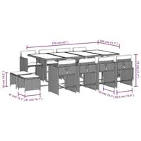 13-delige Tuinset met kussens poly rattan beige - thumbnail