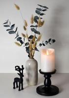 Anna&apos;s Collection LED kaars flame effect rustiek 7.5x12.5cm parel 1 stuks - thumbnail