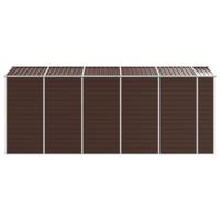 Tuinschuur 191x470x198 cm gegalvaniseerd staal bruin - thumbnail