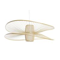 Plafondlamp DKD Home Decor Wit Natuurlijk Bamboe 50 W 100 x 100 x 32 cm - thumbnail