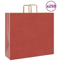 VidaXL Papieren zakken 250 st met hengsels 54x15x49 cm rood - thumbnail