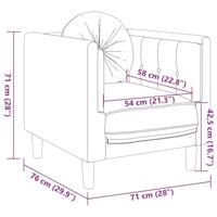 3-delige Loungeset met kussens fluweel bruin - thumbnail