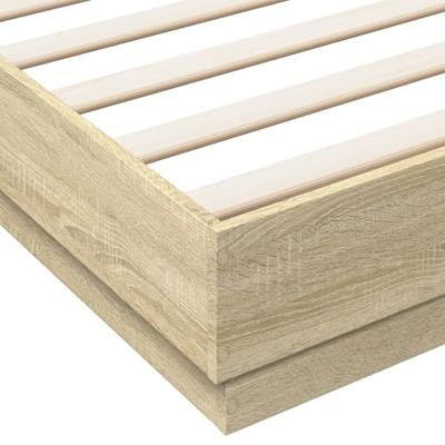 Bedframe bewerkt hout sonoma eikenkleurig 200x200 cm