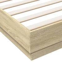 Bedframe bewerkt hout sonoma eikenkleurig 200x200 cm - thumbnail