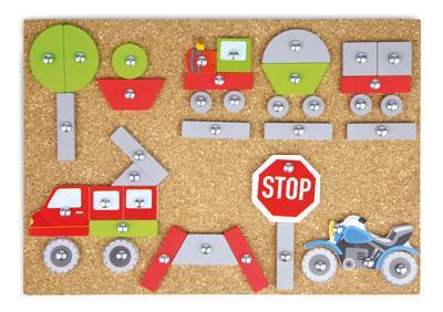 Lena hamertje tik spel met houten figuren en spijkertjes 64 delig