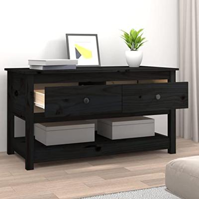 Salontafel 102x49x55 cm massief grenenhout zwart