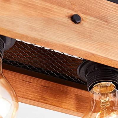 Brilliant PlafondlampCalandra 4-lichts zwart met houtbruin - 99450/76