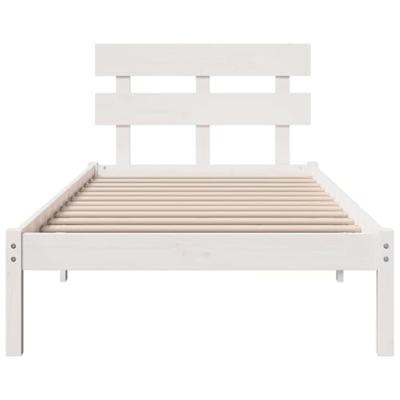 Bedframe met hoofdeinde Wit 90 x 190 cm Massief grenenhout Bedframe met hoofdeinde Wit 90 x 190 cm Massief grenenhout
