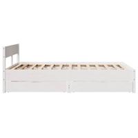 Bedframe zonder matras massief grenenhout wit 150x200 cm - thumbnail