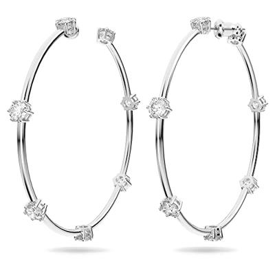 Swarovski 5638698 Oorringen Constella zilverkleurig-wit 6,2 x 6,2 cm