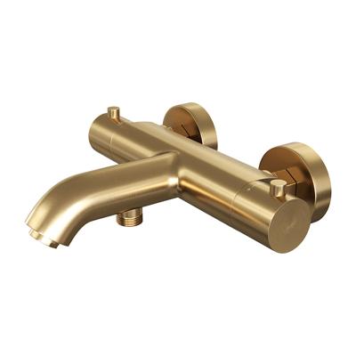 Gold Edition baddouche thermostaatkraan goud geborsteld PVD - opbouw