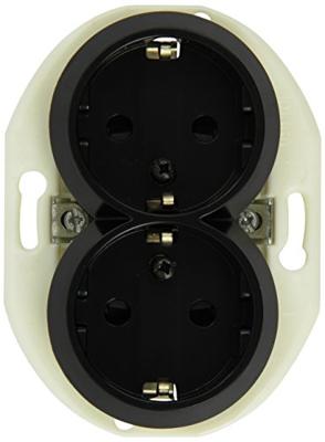 ELSO dubbele stekkerdoos WDE011322 KS SW Renova Zwart 1 stuk(s)