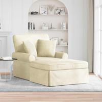 Chaise Lounge met Rok Crme 91 x 157 x 91 cm Geribbelde Stof - thumbnail
