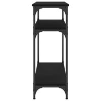 Wandtafel 75x29x75 cm bewerkt hout zwart - thumbnail