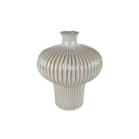 Vaas Jodie L wit/bruin aardewerk - thumbnail