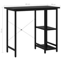 VidaXL Computerbureau 80x40x72 cm mdf en metaal zwart - thumbnail