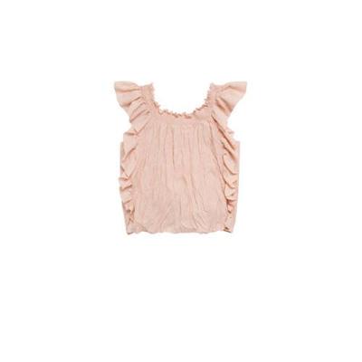 Mango top met ruches lichtroze Mango top met ruches lichtroze