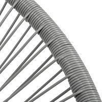 Maanstoel voor in de tuin 69x66x87 cm poly rattan grijs - thumbnail