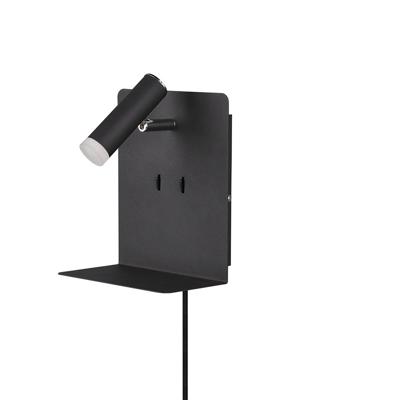 Trio Wand lampElement met schapje mat zwart - 222570232