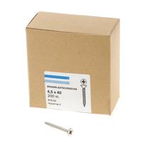 Spaanplaatschroef roestvaststaal A2 platkop pozidrive-2 4.5X40 voldraad (200) - thumbnail