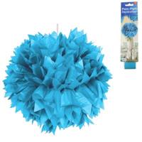 Folat pompom papier azuur blauw 30 cm | 24 stuks - thumbnail