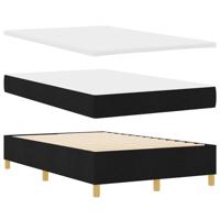 Boxspring bed met matras met hoofdeinde Zwart 120 x 190 cm Stof - thumbnail