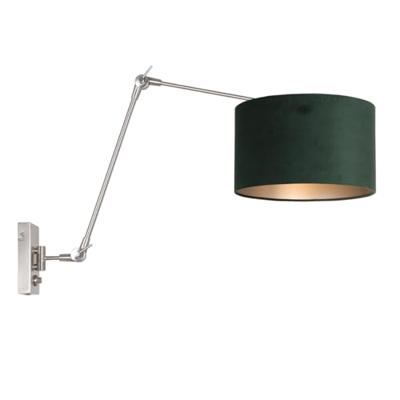 Steinhauer Wandlamp prestige chic 8109 staal kap groen velours