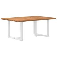 Eettafel met natuurlijke rand 180x120x74 cm massief eikenhout - thumbnail