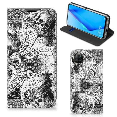 Mobiel BookCase Huawei P40 Lite Skulls Angel Mobiel BookCase Huawei P40 Lite Skulls Angel