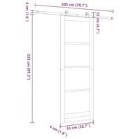 Schuifdeur ORKDAL Bruin 83 x 232 cm Hout en metaal - thumbnail