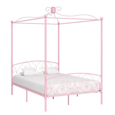 Hemelbedframe metaal roze 140x200 cm Hemelbedframe metaal roze 140x200 cm