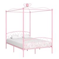 Hemelbedframe metaal roze 140x200 cm - thumbnail