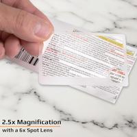 Carson Zakloep WM-01 2,5x Creditcard-formaat Loep met 6x Spot Lens - thumbnail