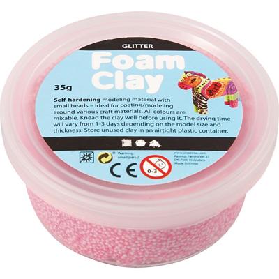 Foam Clay ®, glitter, lichtrood, 35 gr/ 1 doosje